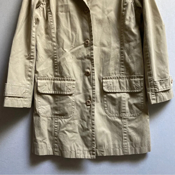 Jacob Annex Cotton khaki button trench coat Sz L - Picture 4 of 12